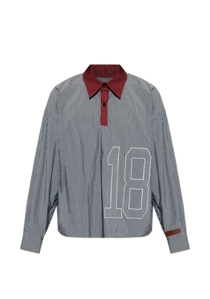 PDF striped embroidered polo shirt - Grey