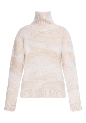 Add roll-neck patterned sweater - Neutrals