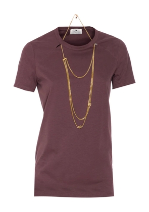Elisabetta Franchi chain-detail T-shirt - Red
