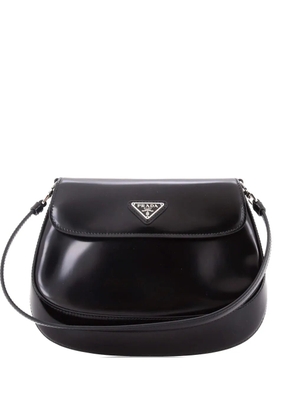 Prada Pre-Owned Cleo Flap Shoulder Bag Spazzolato Leather Small hobo bag - Black