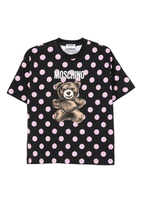 Moschino polka-dot teddy-print T-shirt - Black