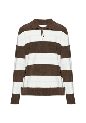 SAMSOE SAMSOE striped buttoned polo shirt - Brown