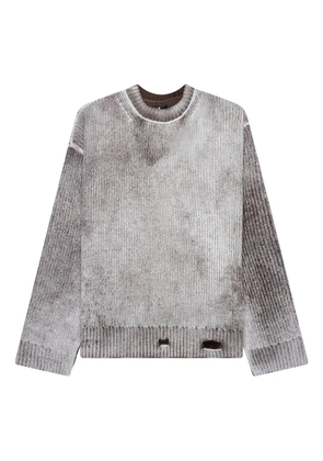 Represent ribbed crew-neck sweater - Grey
