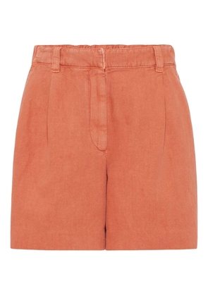 Brunello Cucinelli pleated shorts - Orange