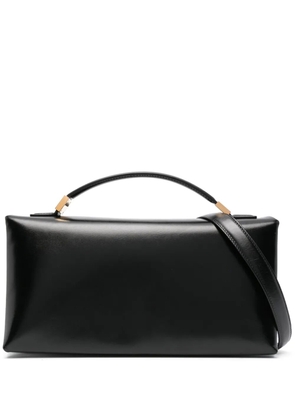 Marni Prisma logo-stamp leather tote bag - Black