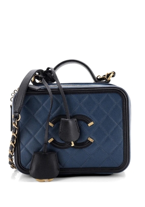 CHANEL Pre-Owned Filigree Vanity Case Quilted Caviar Medium satchel - Black