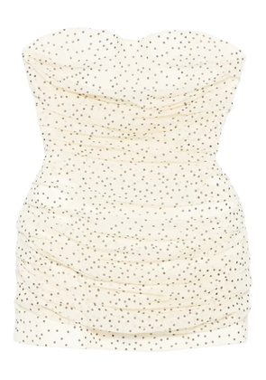 Magda Butrym polka dot-pattern ruched mini dress - Neutrals