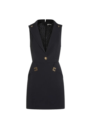 Elisabetta Franchi double layer stretch logo detail mini dress - Black