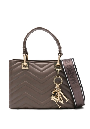 Marc Ellis quilted logo-charm cross body bag - Brown