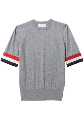 Thom Browne RWB stripe crew-neck merino top - Grey