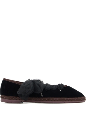 FLABELUS Ginevra tulle ribbon espadrilles - Black
