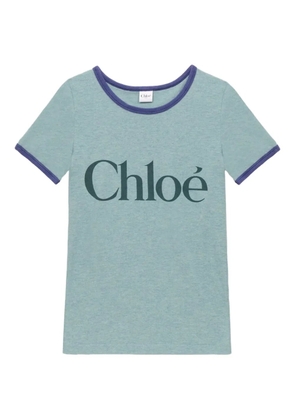 Chloé logo-print round-neck T-shirt - Blue