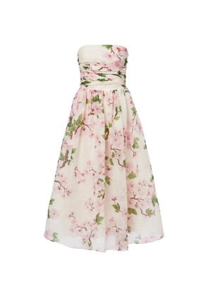 Oscar de la Renta floral strapless maxi dress - Neutrals