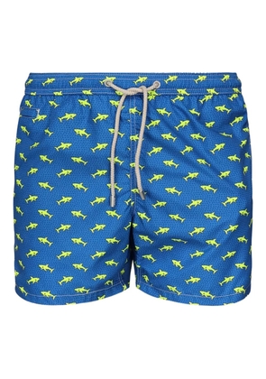 MC2 Saint Barth shark-print drawstring swim shorts - Blue