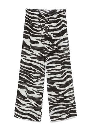 The Attico zebra-print sheer trousers - Black