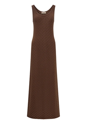 12 STOREEZ open-knit maxi dress - Brown