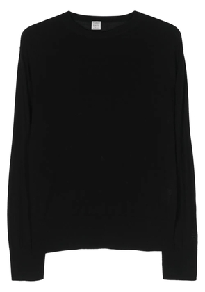 TOTEME crew-neck long-sleeve jumper - Black