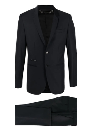 Philipp Plein logo-detail single-breasted suit - Blue