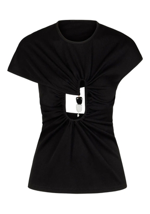 Christopher Esber cut-out ribbed top - Black
