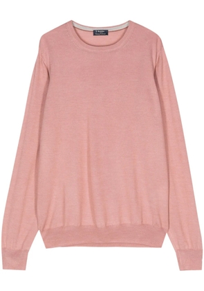 Barba fine-knit virgin wool silk jumper - Pink