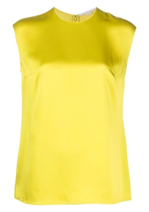 Stella McCartney satin-finish sleeveless blouse - Yellow