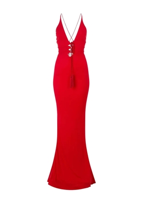 Roberto Cavalli criss-cross tassel maxi dress - Red