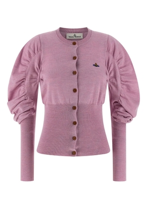 Vivienne Westwood Eli logo-embroidered draped cardigan - Pink