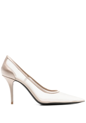Saint Laurent 80mm mesh pumps - Neutrals