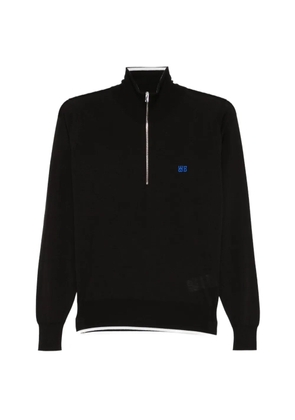 Wales Bonner Park quarter-zip chest-logo T-shirt - Brown