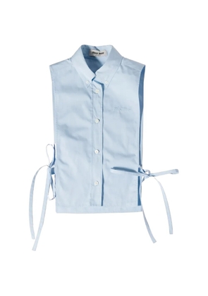 Miu Miu embroidered tie-side shirt - Blue