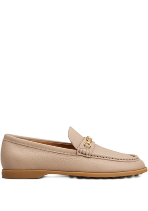 Tod's gold-tone detail loafers - Neutrals