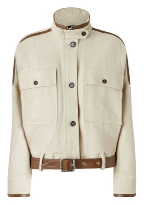 PINKO belted cropped jacket - Neutrals