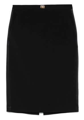 Elisabetta Franchi satin-trim crepe midi skirt - Black