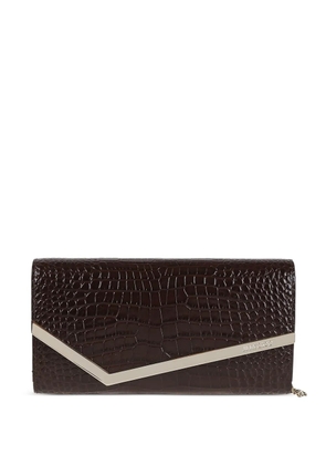 Jimmy Choo crocodile-effect clasp bag - Brown