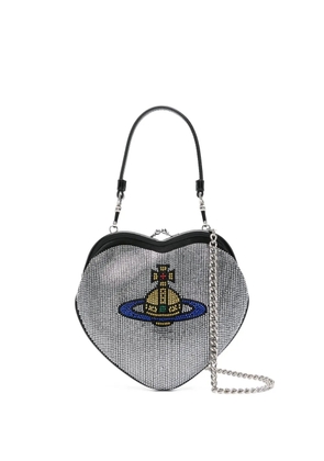 Vivienne Westwood heart-shaped crystal-embellished clutch bag - Silver
