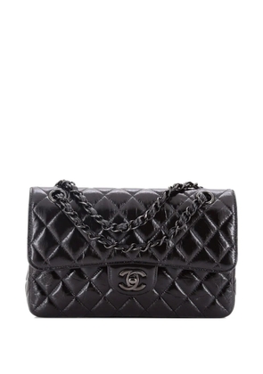 CHANEL Pre-Owned So Black Classic Double Flap Bag Quilted Shiny Crumpled Calfskin Small shoulder bag