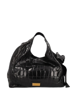 Valentino Garavani Pre-Owned 2023 crocodile-embossed shoulder bag - Black