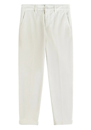 Fay corduroy tapered trousers - White