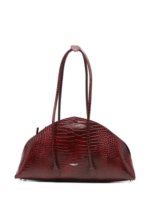 FEDERICO CINA La Bauletto crocodile-effect zip-top shoulder bag - Red
