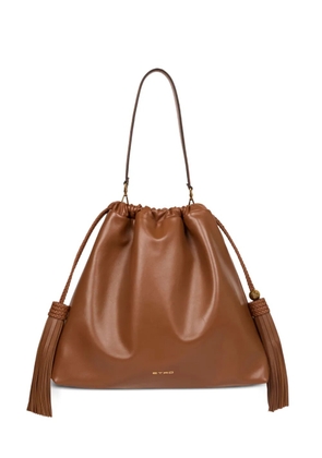 ETRO Large Kalispera tassels leather shoulder bag - Brown