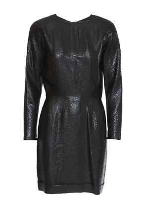 Vintage textured midi dress - Black