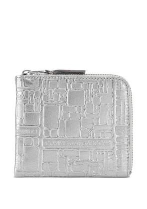 Comme Des Garçons embossed leather card holder - Silver