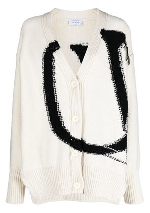 Off-White Maxi logo-intarsia wool cardigan
