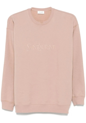 Saint Laurent logo-embroidered sweatshirt - Pink