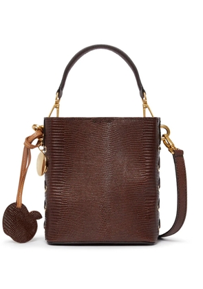 Stella McCartney logo-charm faux-leather bucket bag - Brown