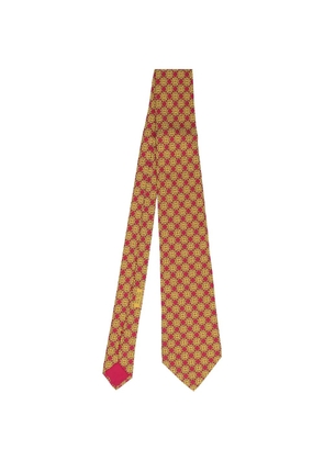 Hermès Pre-Owned patterned geometrical silk tie - Red