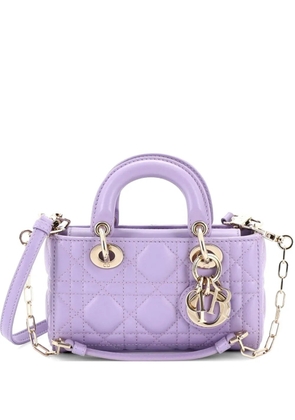 Christian Dior Pre-Owned Lady D-Joy Bag Cannage Quilt Lambskin Micro satchel - Purple
