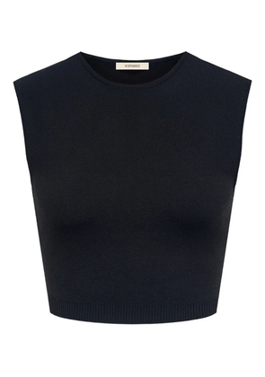 12 STOREEZ sleeveless round-neck top - Black
