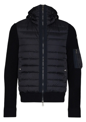 Moncler knit detail padded jacket - Blue