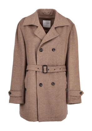 Luigi Bianchi double-breasted belted coat - Neutrals